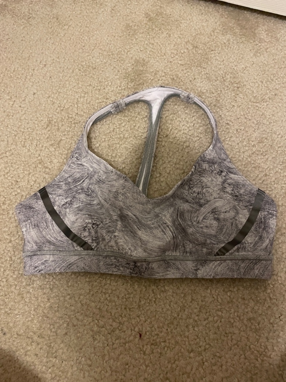 lululemon athletica Gray Marbled Racerback Sports Bra